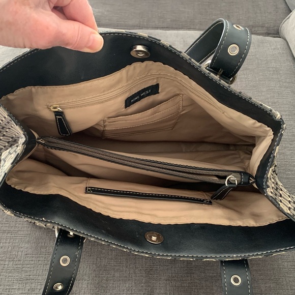 Nine West Black and Gray Geometric Shoulder Bag - Picture 5 of 15